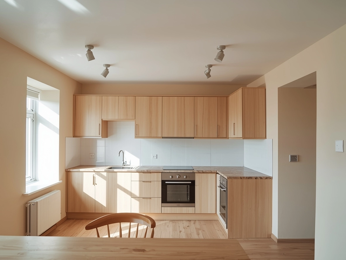 Натяжной потолок на кухне 12 м²